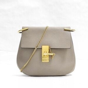 Chloe Shoulder Sling Drew Bag  Beige Leather Preowned